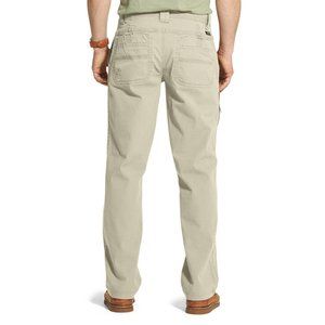 Men's Canvas Terrain Pants By GH Bass - Flat Front, Rugged, With Side Zip Pocket